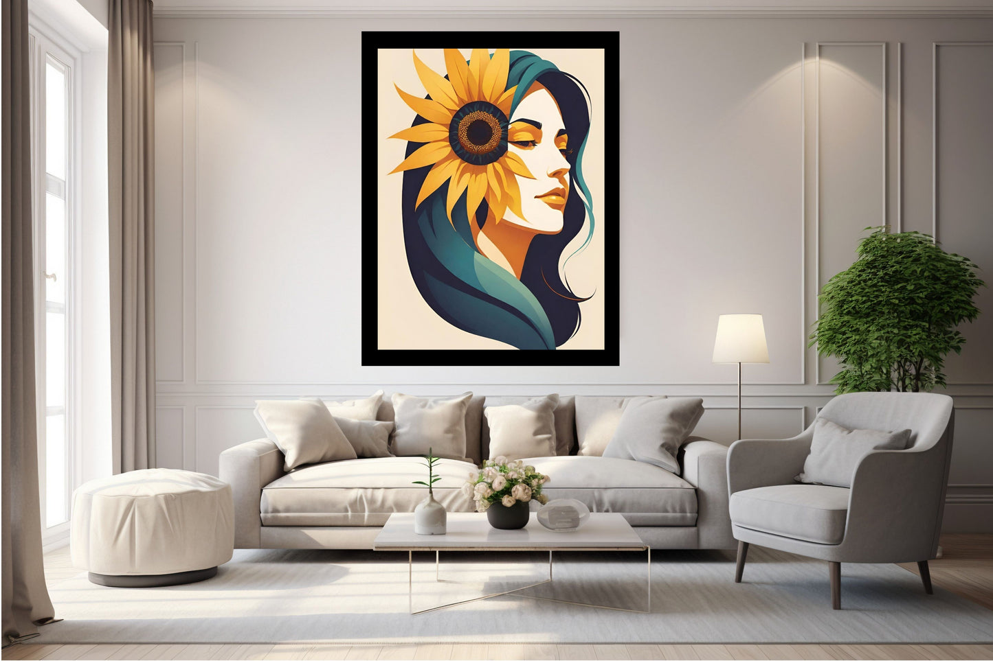 Elegant Canvas Wall Art for Living Room, Bedroom, Office - Modern Abstract Paintings - Framed Decorative Art