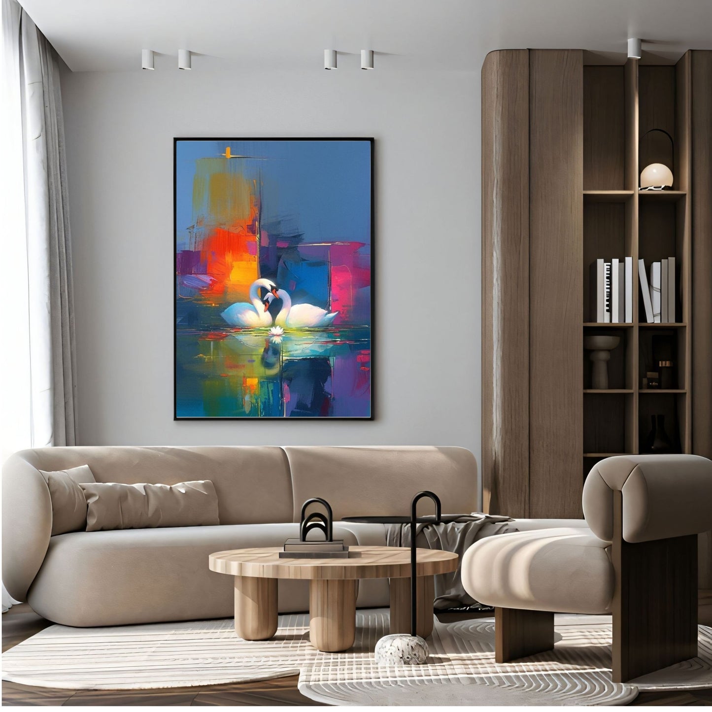 Elegant Canvas Wall Art for Living Room, Bedroom, Office - Modern Abstract Paintings - Framed Decorative Art