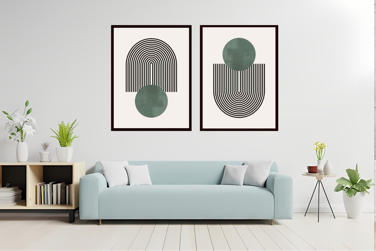 Indian Abstract Canvas Wall Art for Living Room, Bedroom, Office - Modern Abstract Paintings - Framed Decorative Art Pack of 2