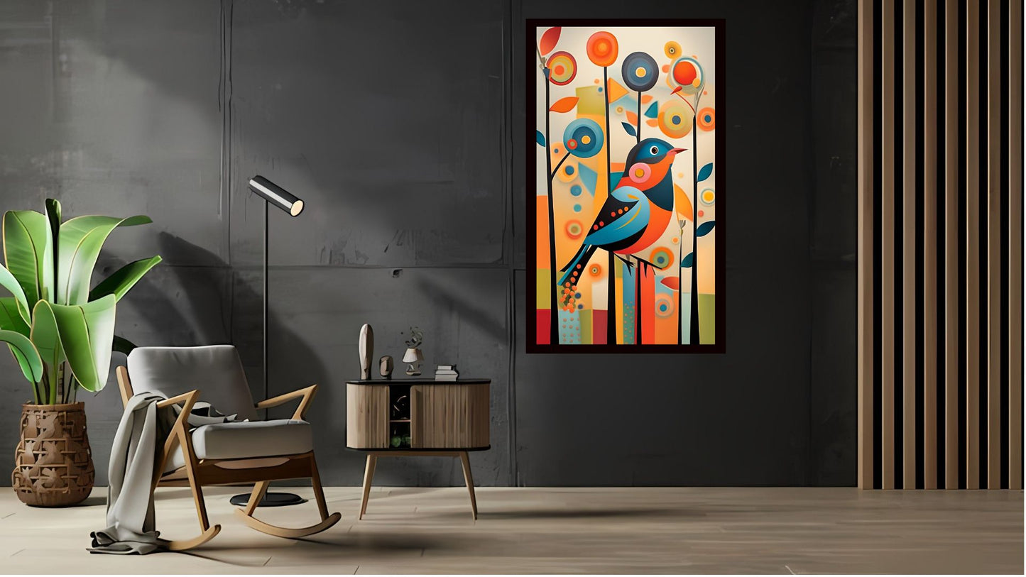 Indian Abstract Canvas Wall Art for Living Room, Bedroom, Office - Modern Abstract Paintings - Framed Decorative Art