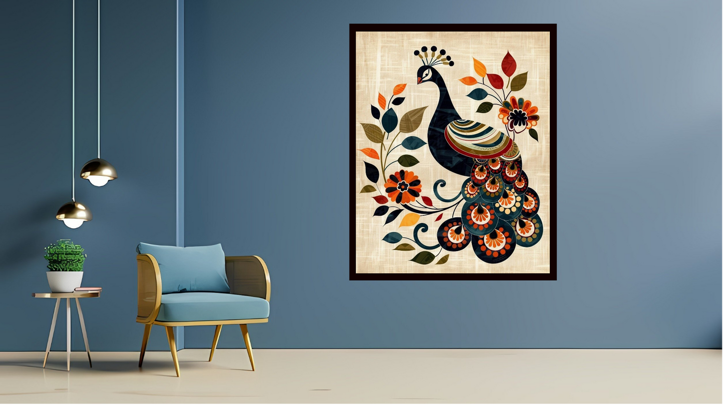 Indian Abstract Canvas Wall Art for Living Room, Bedroom, Office - Modern Abstract Paintings - Framed Decorative Art