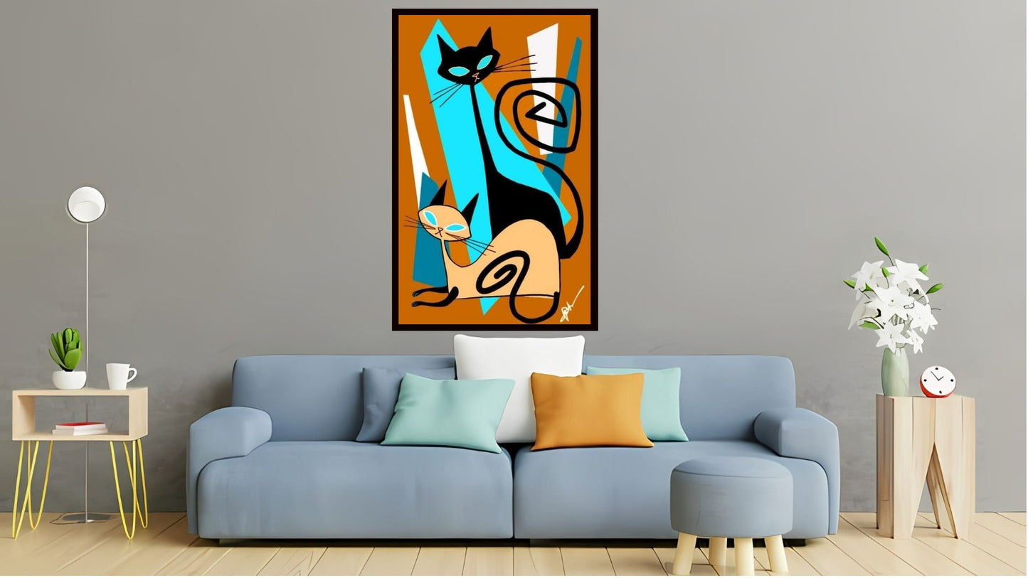 Indian Abstract Canvas Wall Art for Living Room, Bedroom, Office - Modern Abstract Paintings - Framed Decorative Art