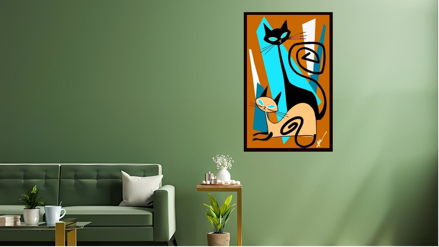 Indian Abstract Canvas Wall Art for Living Room, Bedroom, Office - Modern Abstract Paintings - Framed Decorative Art