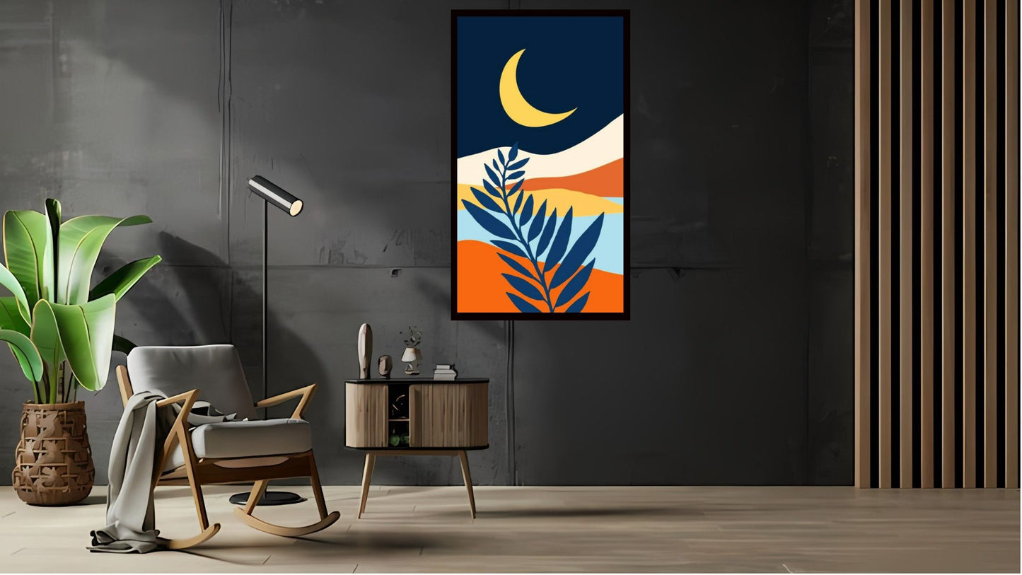 Indian Abstract Canvas Wall Art for Living Room, Bedroom, Office - Modern Abstract Paintings - Framed Decorative Art