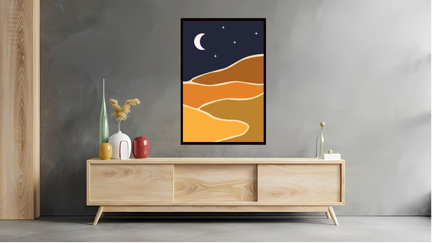 Indian Abstract Canvas Wall Art for Living Room, Bedroom, Office - Modern Abstract Paintings - Framed Decorative Art