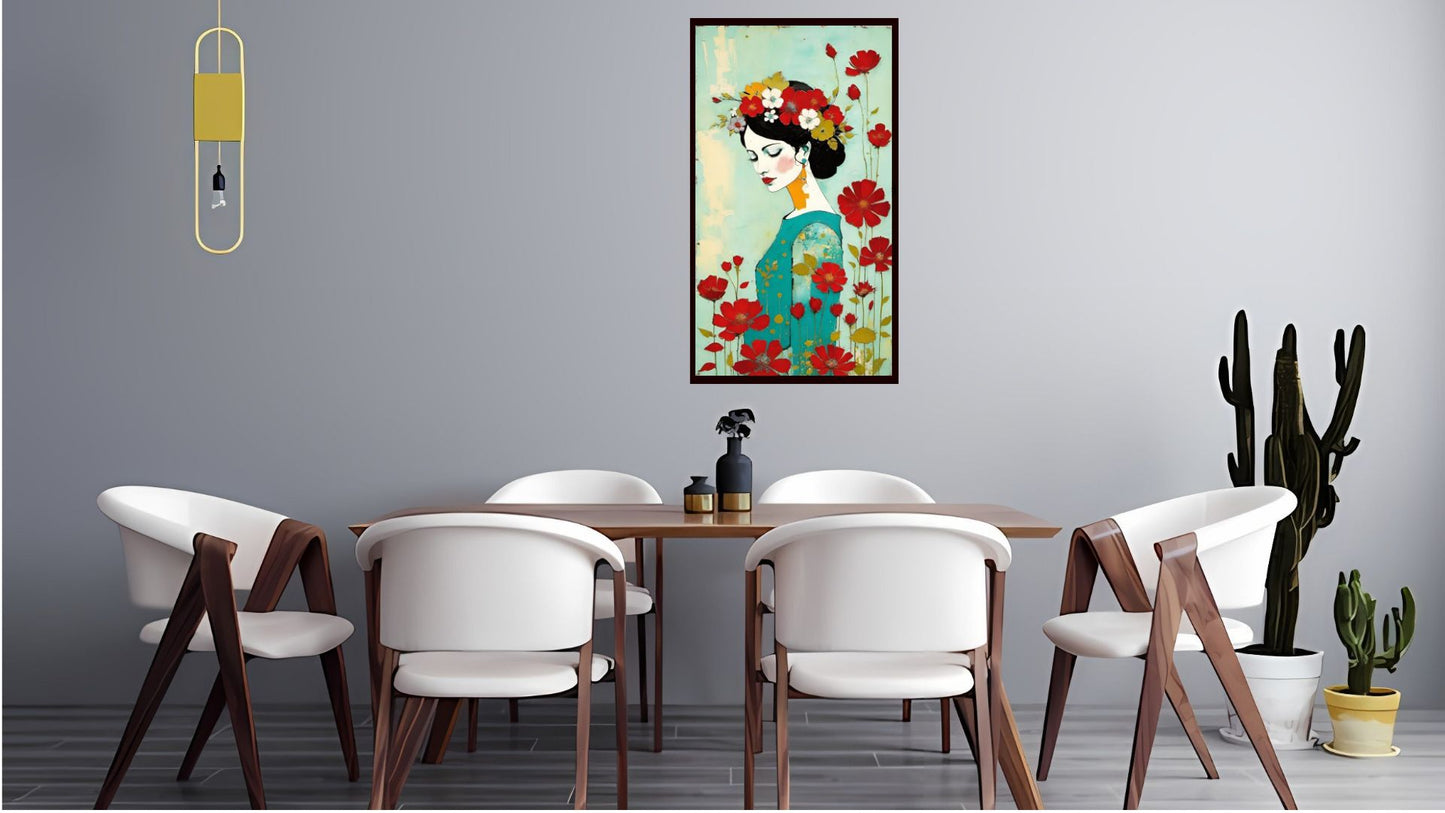 Indian Abstract Canvas Wall Art for Living Room, Bedroom, Office - Modern Abstract Paintings - Framed Decorative Art