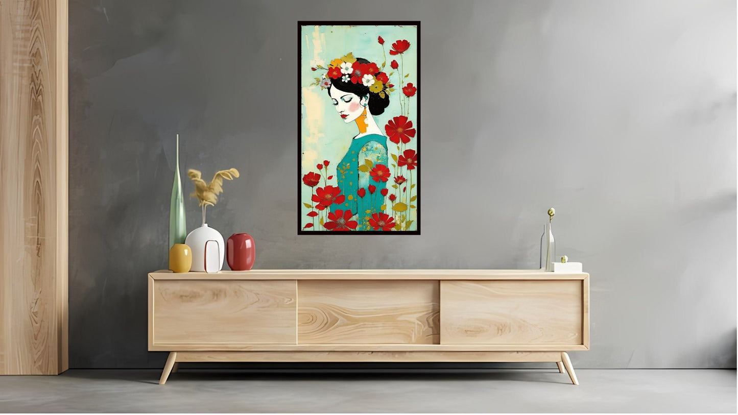Indian Abstract Canvas Wall Art for Living Room, Bedroom, Office - Modern Abstract Paintings - Framed Decorative Art