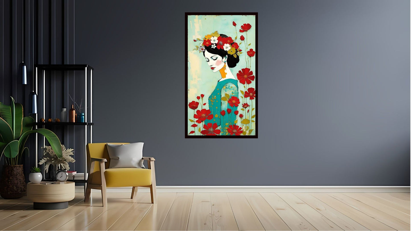 Indian Abstract Canvas Wall Art for Living Room, Bedroom, Office - Modern Abstract Paintings - Framed Decorative Art