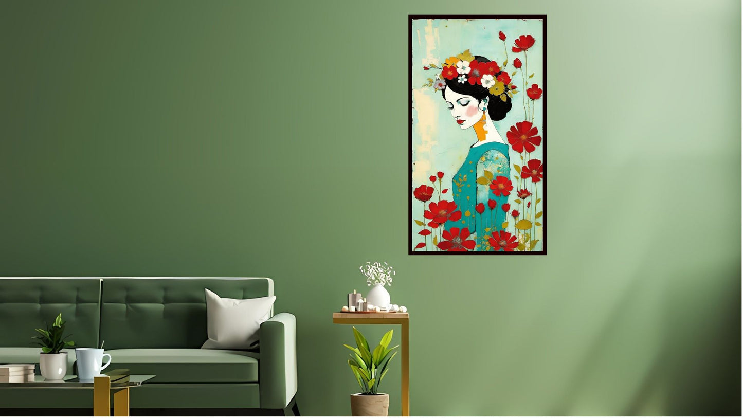 Indian Abstract Canvas Wall Art for Living Room, Bedroom, Office - Modern Abstract Paintings - Framed Decorative Art