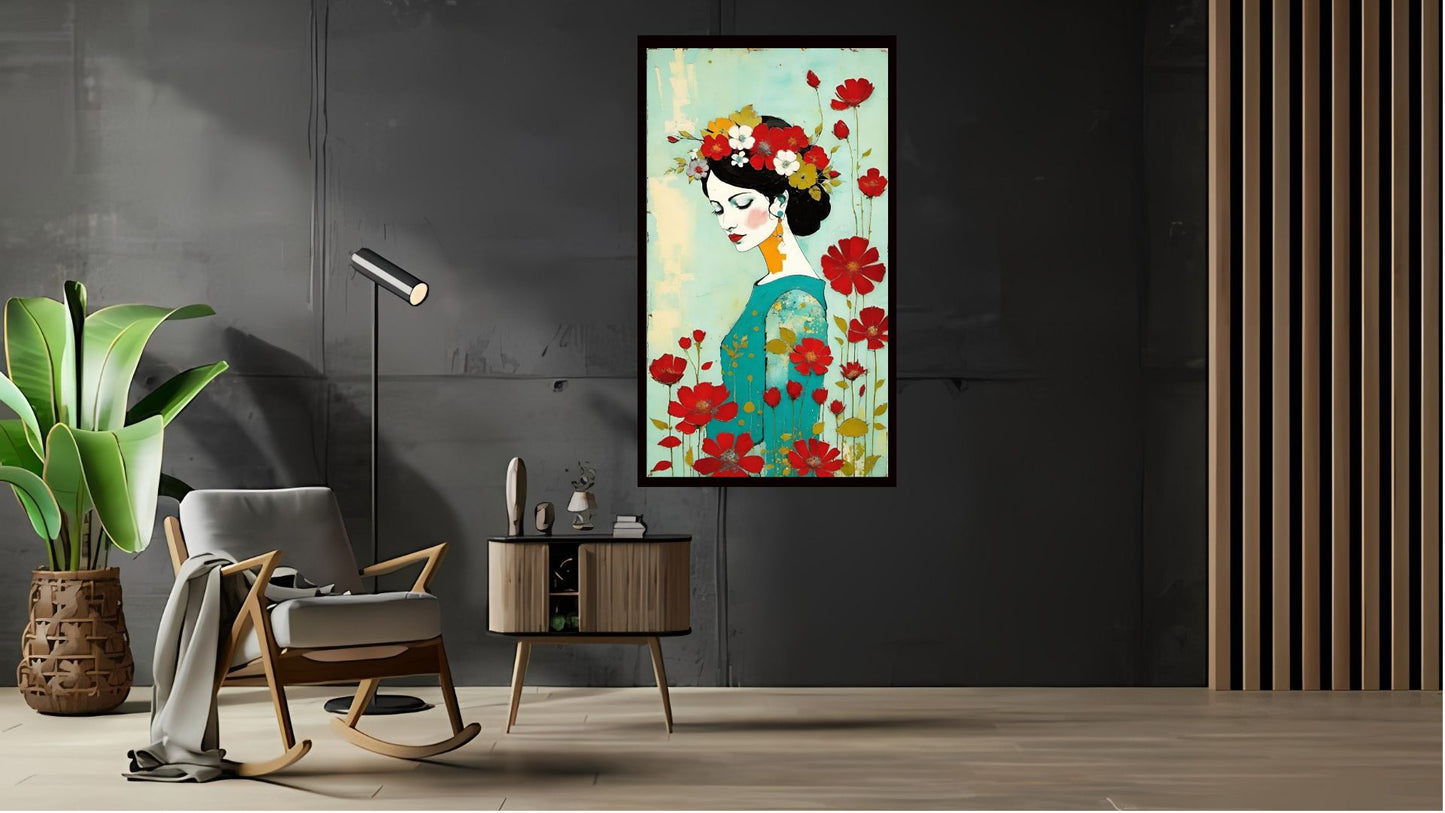 Indian Abstract Canvas Wall Art for Living Room, Bedroom, Office - Modern Abstract Paintings - Framed Decorative Art