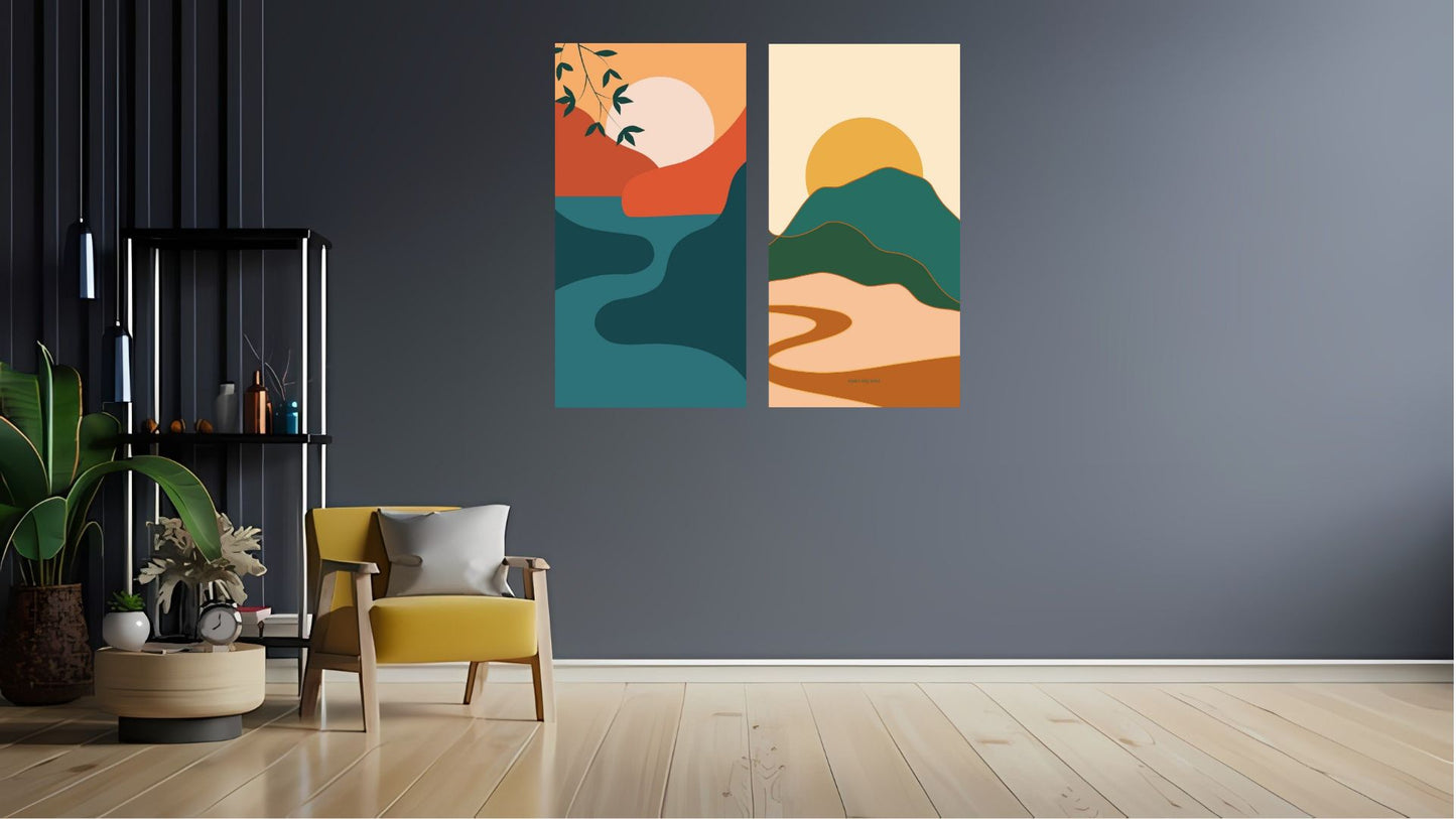 Indian Abstract Canvas Wall Art for Living Room, Bedroom, Office - Modern Abstract Paintings - Framed Decorative Art