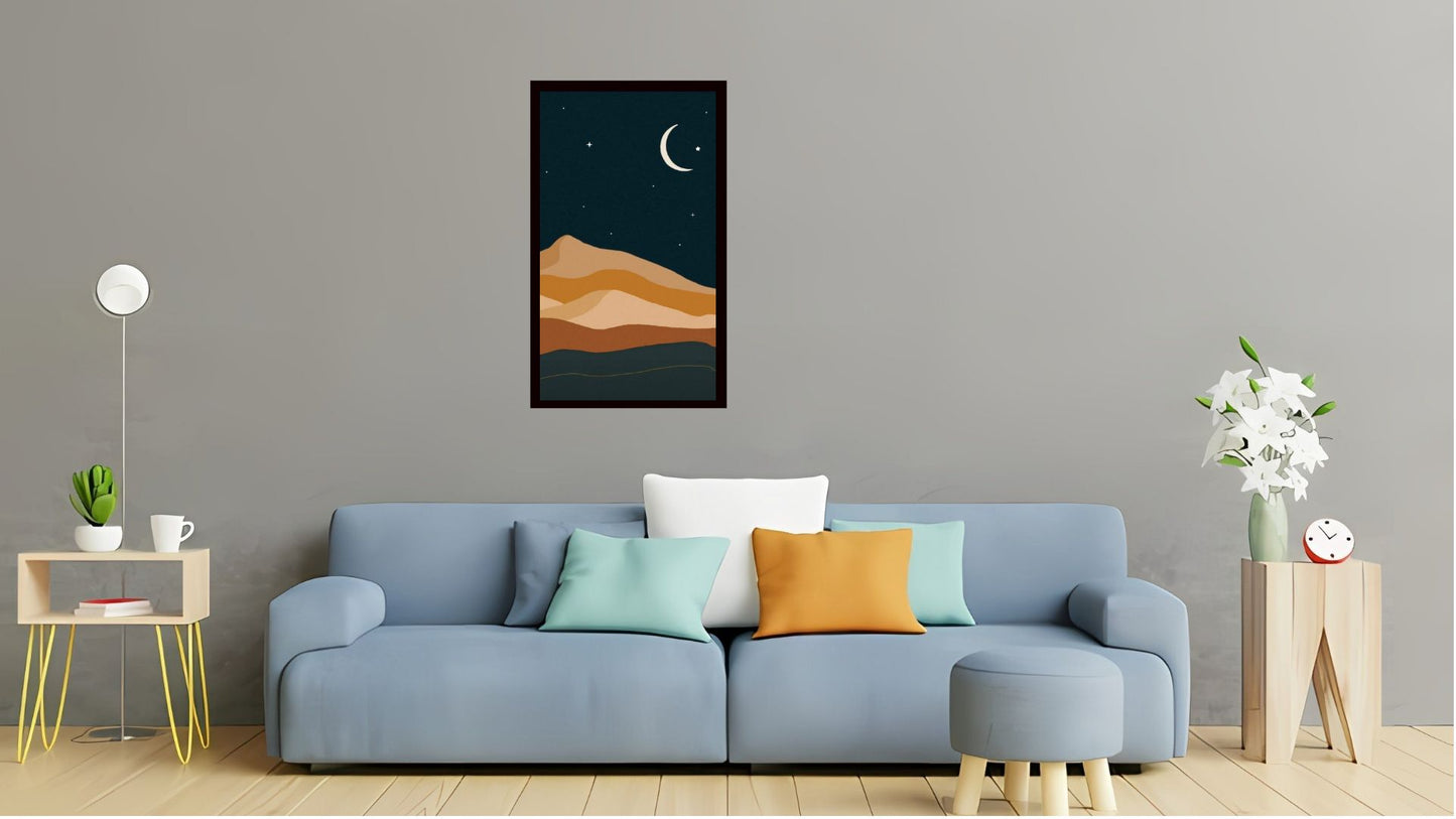 Indian Abstract Canvas Wall Art for Living Room, Bedroom, Office - Modern Abstract Paintings - Framed Decorative Art