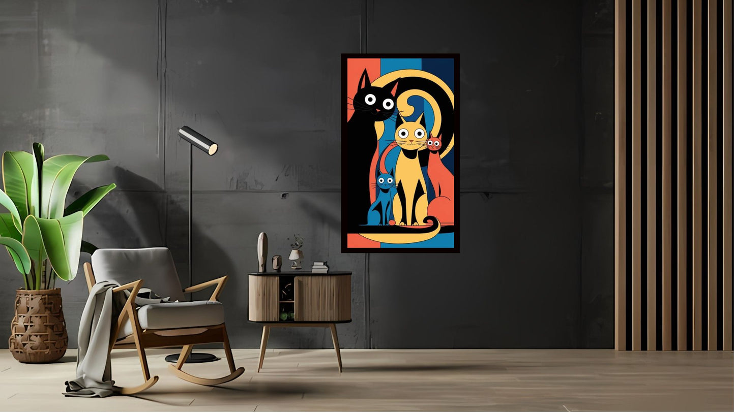 Indian Abstract Canvas Wall Art for Living Room, Bedroom, Office - Modern Abstract Paintings - Framed Decorative Art