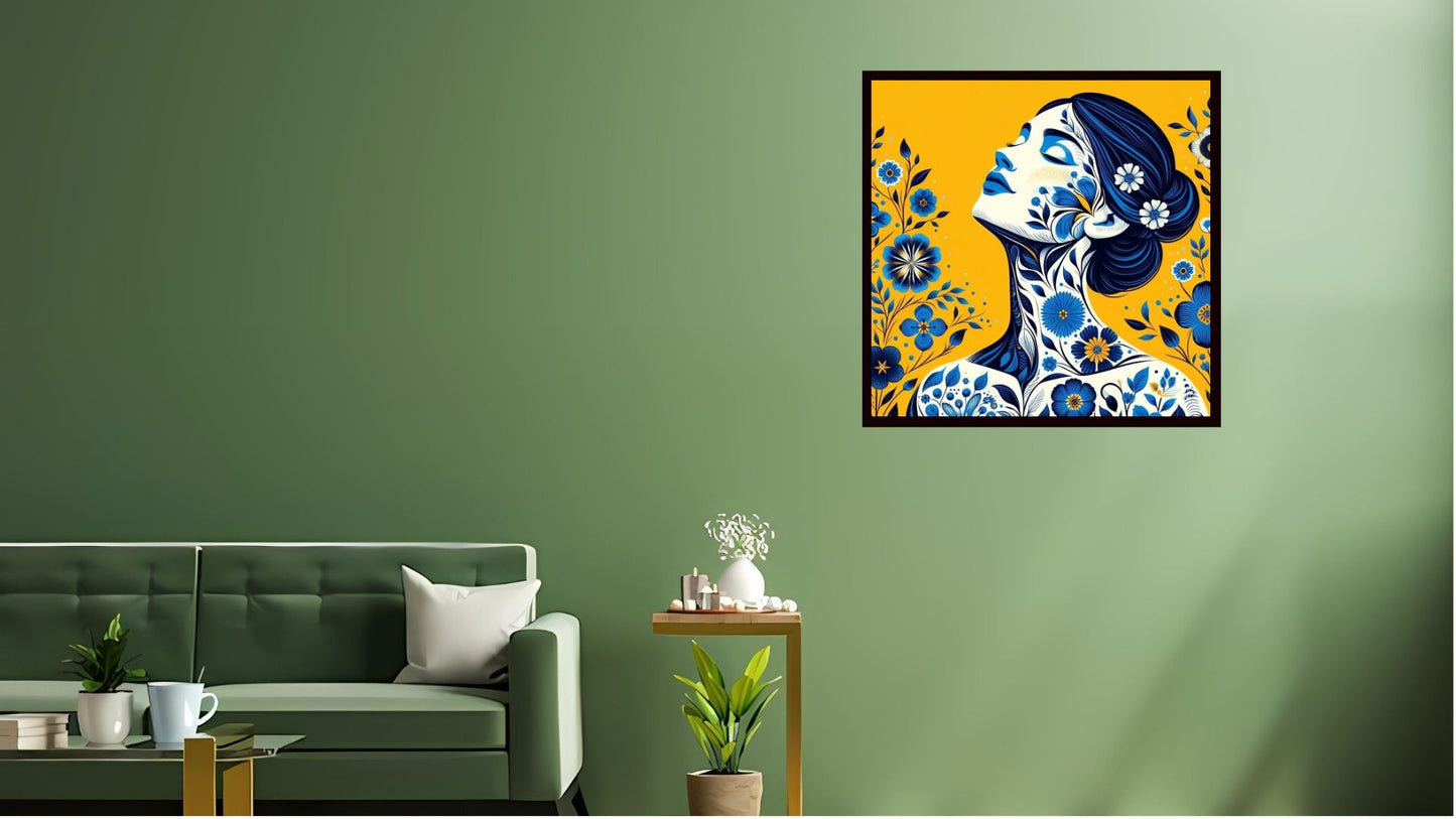 Indian Abstract Canvas Wall Art for Living Room, Bedroom, Office - Modern Abstract Paintings - Framed Decorative Art