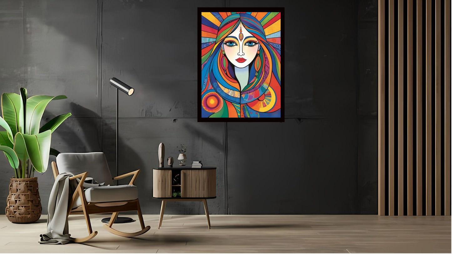 Indian Abstract Canvas Wall Art for Living Room, Bedroom, Office - Modern Abstract Paintings - Framed Decorative Art