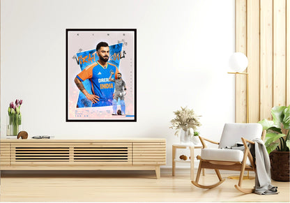 Virat Kohli Photo Frame, Poster Canvas  – Premium Cricket Memorabilia