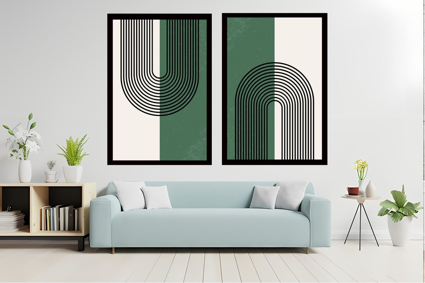 Indian Abstract Canvas Wall Art for Living Room, Bedroom, Office - Modern Abstract Paintings - Framed Decorative Art Pack of 2