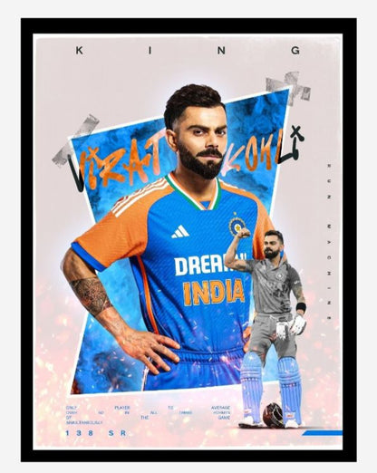 Virat Kohli Photo Frame, Poster Canvas  – Premium Cricket Memorabilia