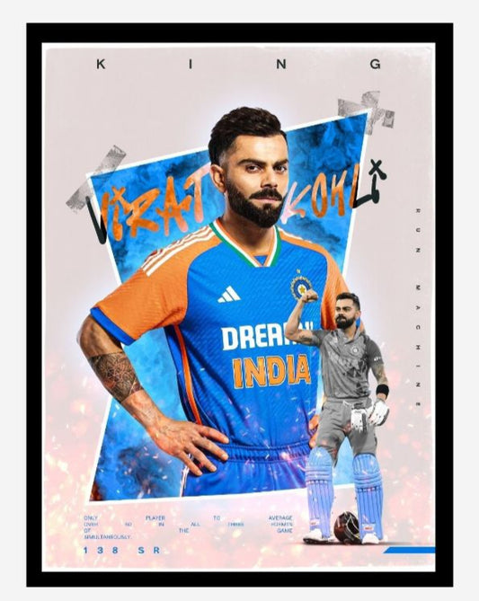 Virat Kohli Photo Frame, Poster Canvas  – Premium Cricket Memorabilia