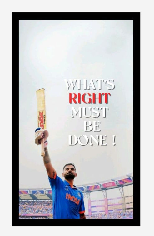 Virat Kohli Photo Frame, Poster Canvas  – Premium Cricket Memorabilia
