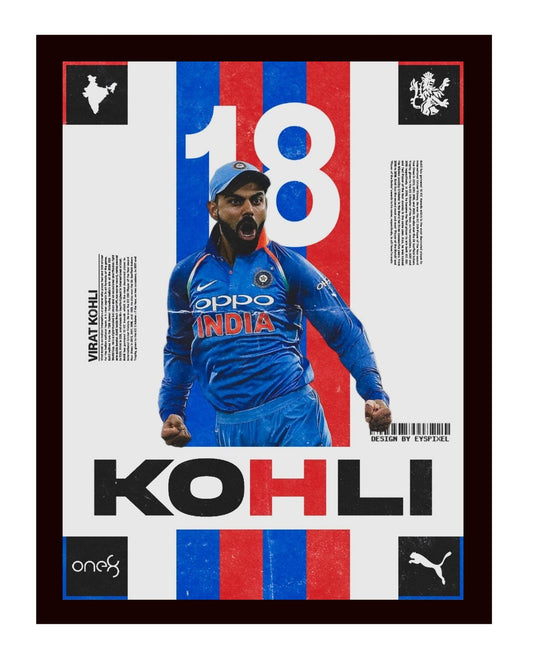 Virat Kohli Photo Frame, Poster Canvas  – Premium Cricket Memorabilia