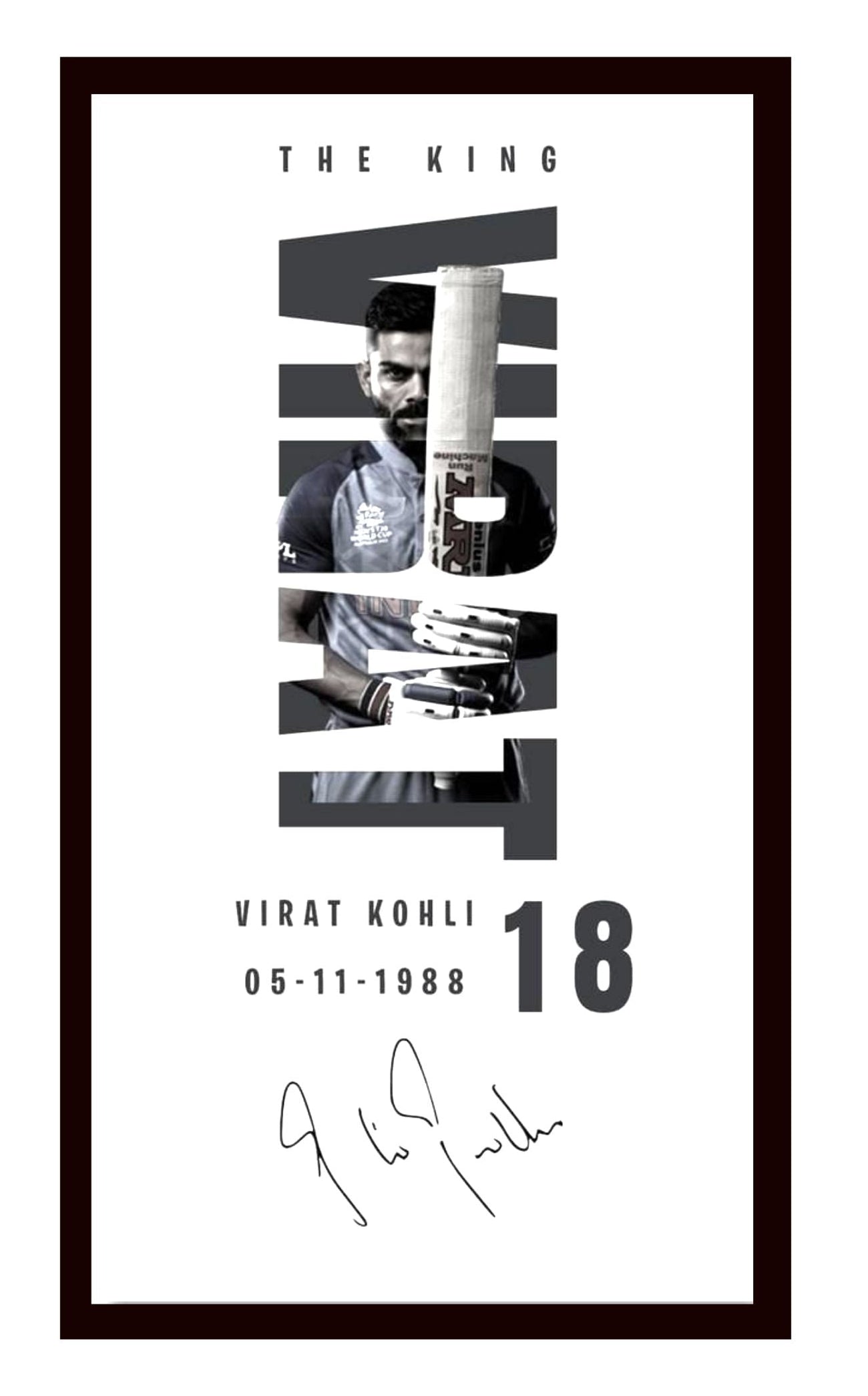 Virat Kohli Photo Frame, Poster Canvas  – Premium Cricket Memorabilia