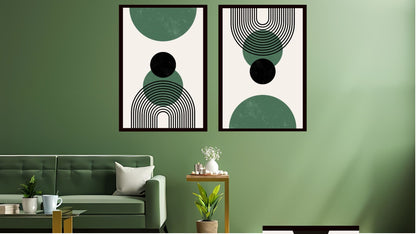 Indian Abstract Canvas Wall Art for Living Room, Bedroom, Office - Modern Abstract Paintings - Framed Decorative Art Pack of 2