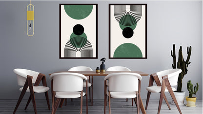 Indian Abstract Canvas Wall Art for Living Room, Bedroom, Office - Modern Abstract Paintings - Framed Decorative Art Pack of 2