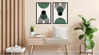 Indian Abstract Canvas Wall Art for Living Room, Bedroom, Office - Modern Abstract Paintings - Framed Decorative Art Pack of 2