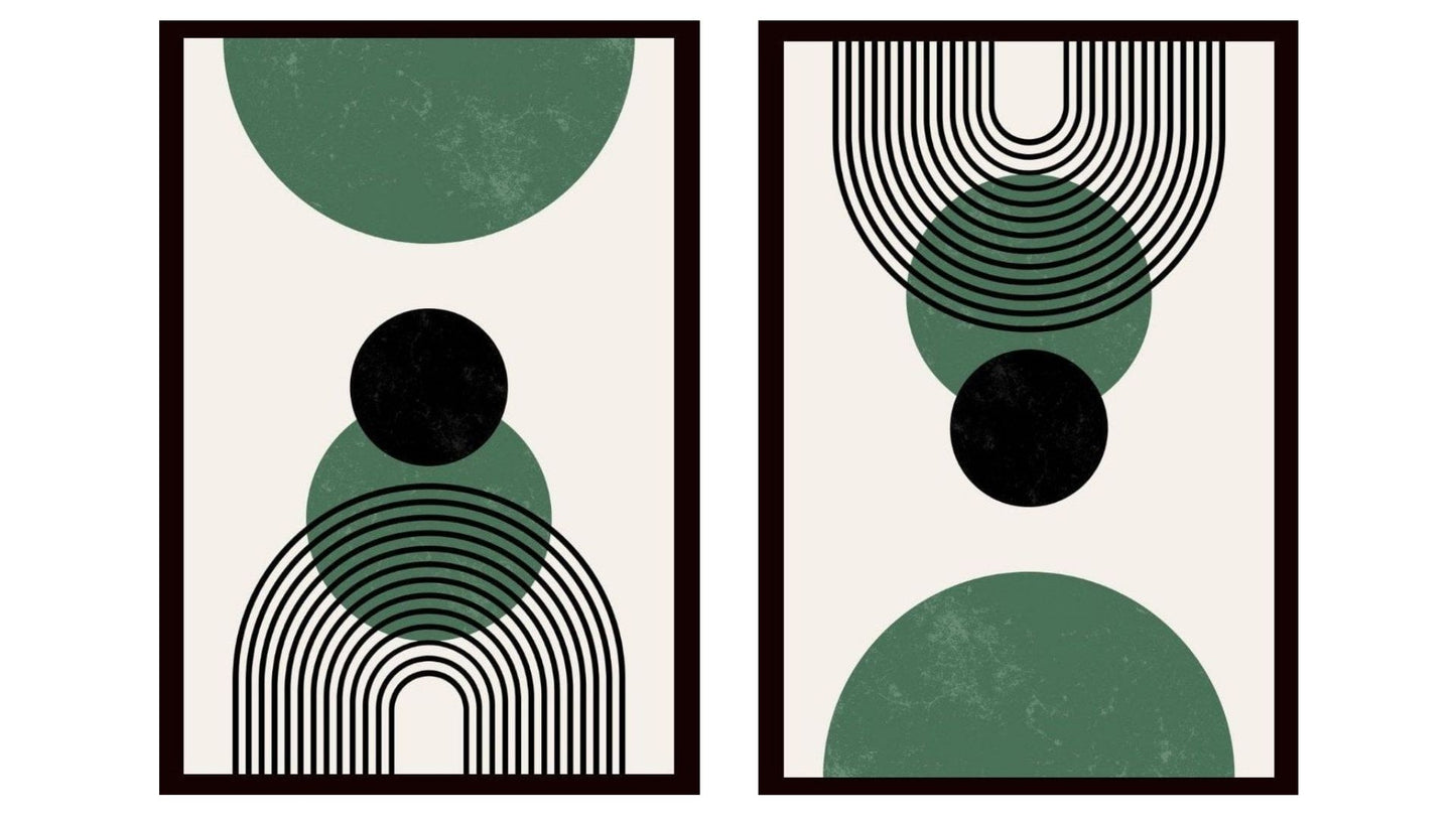 Indian Abstract Canvas Wall Art for Living Room, Bedroom, Office - Modern Abstract Paintings - Framed Decorative Art Pack of 2
