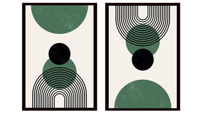 Indian Abstract Canvas Wall Art for Living Room, Bedroom, Office - Modern Abstract Paintings - Framed Decorative Art Pack of 2