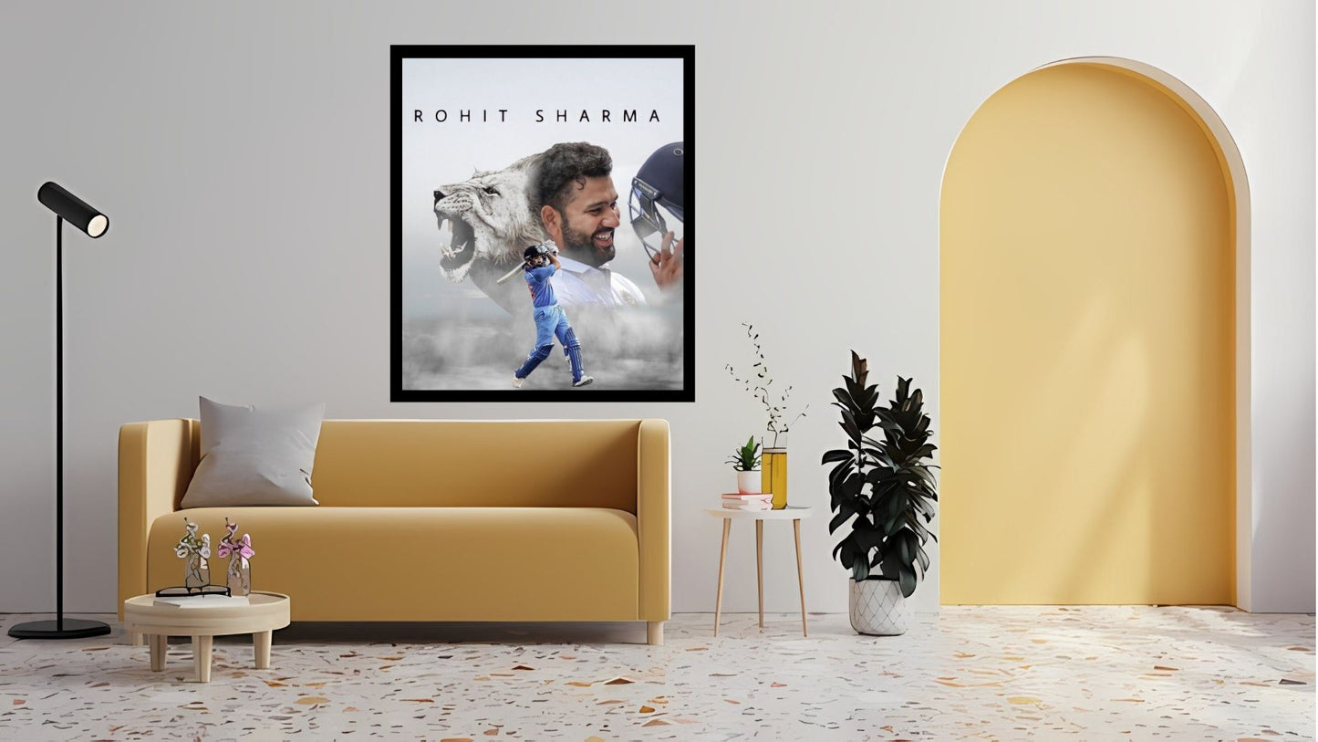 Rohit Sharma Wall Art Motivational Art