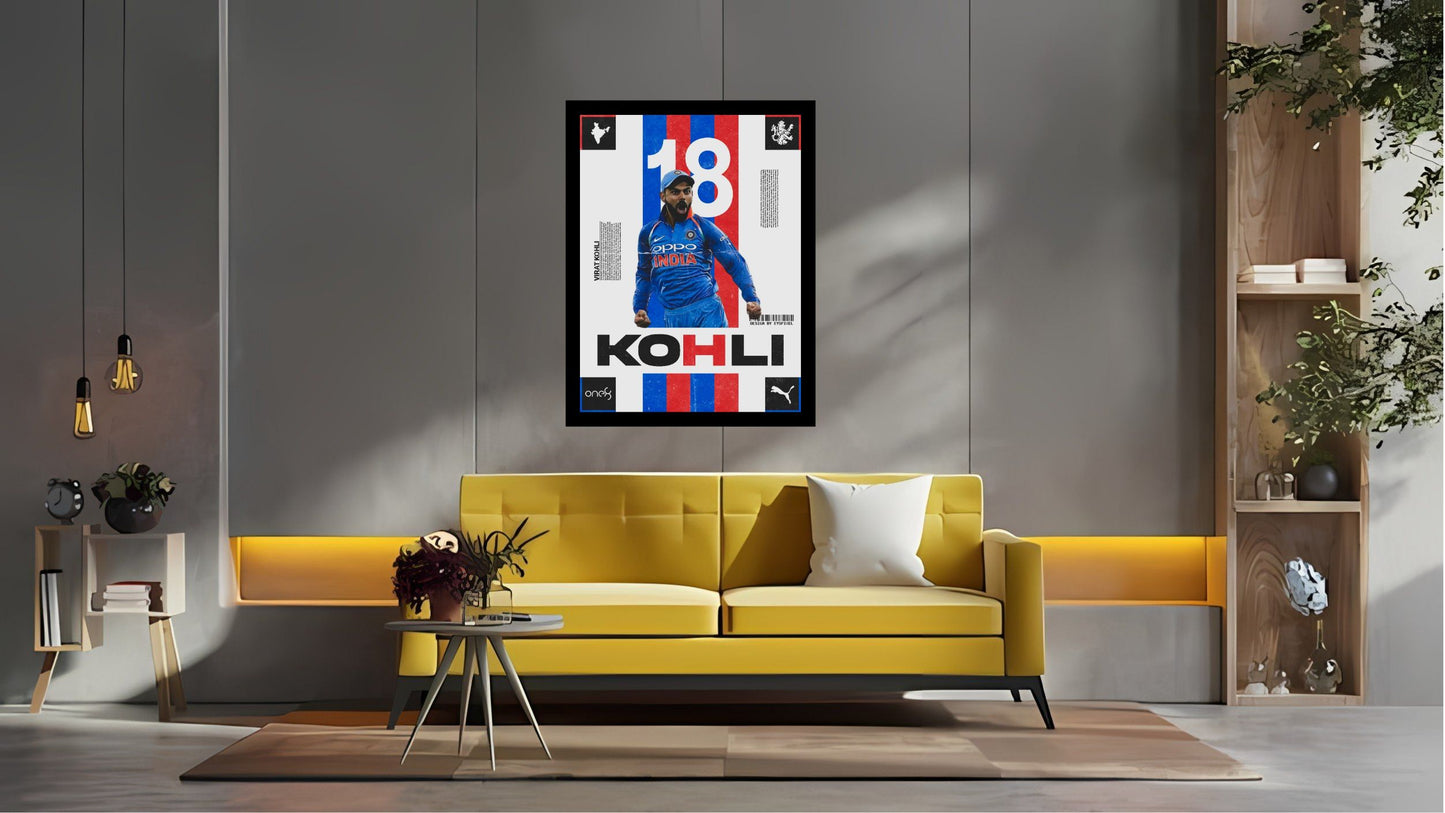 Virat Kohli Photo Frame, Poster Canvas  – Premium Cricket Memorabilia